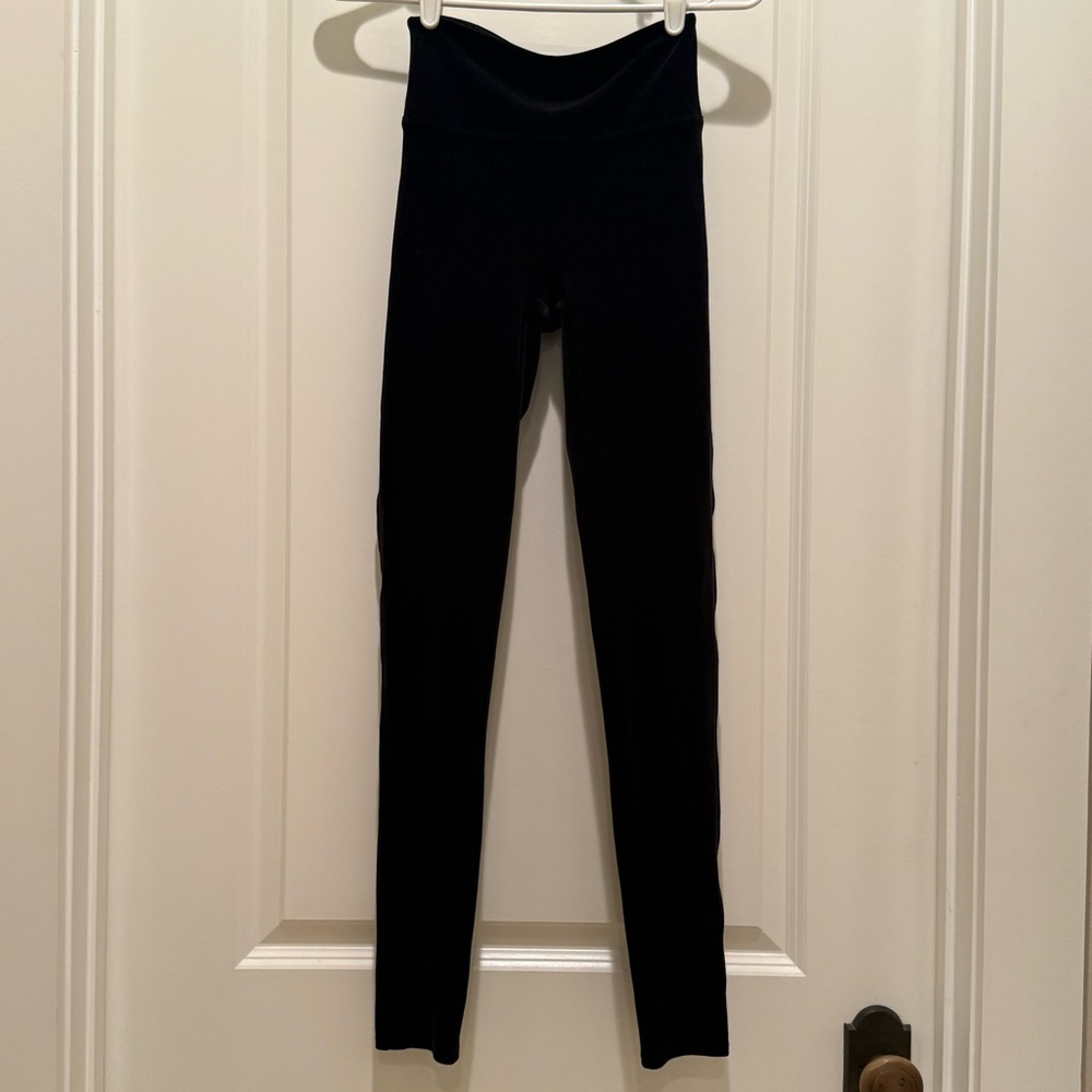 SPANX Black Velvet Leggings, Size S/P, Luxe & Smoothing